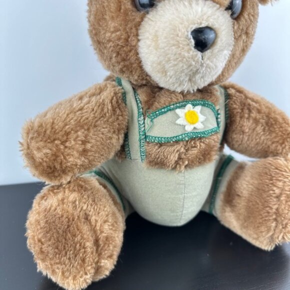 Dakin 1979 Yodel LederhOne Sizeen Teddy Bear 10 Brown Green Hat Plh Stuffed Anim - Picture 2 of 7